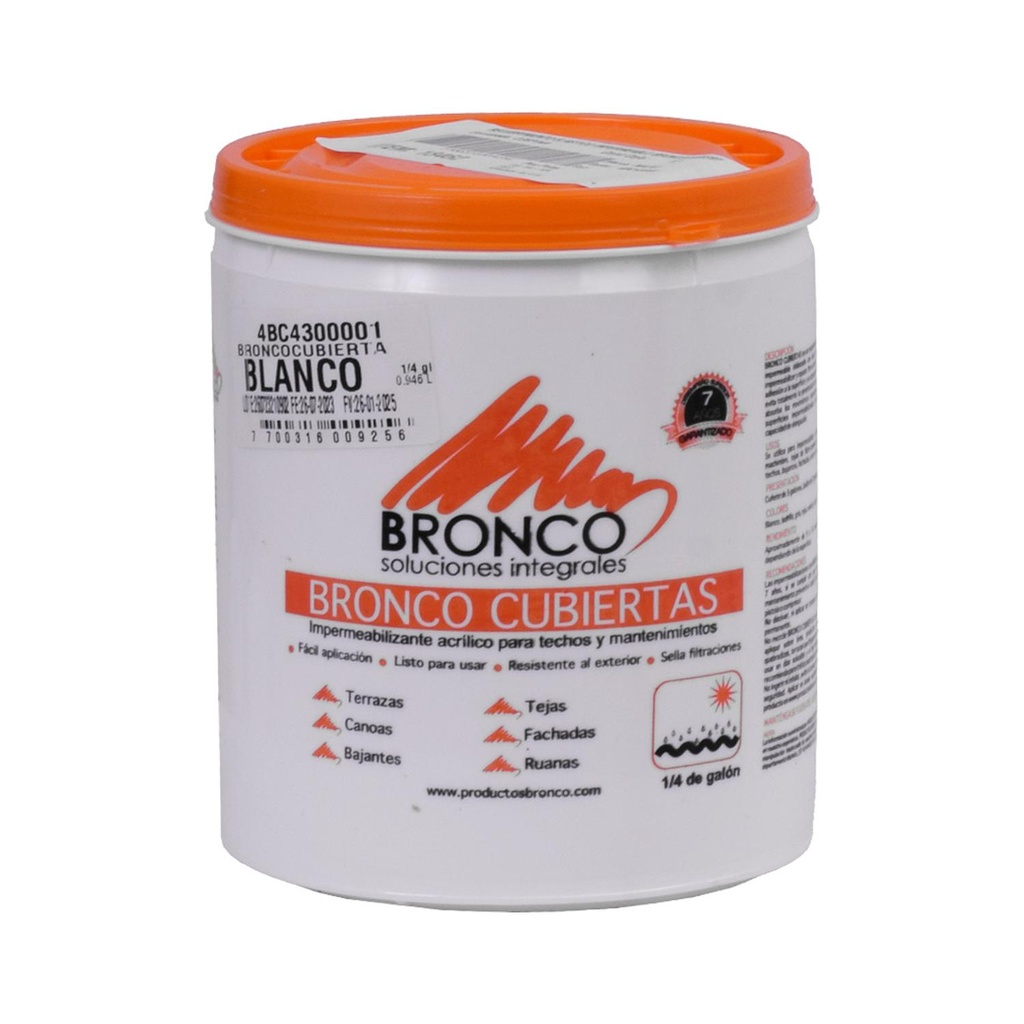 RECUBRIMIENTO ELASTICO IMPERMEABLE BRONCOCUBIERTA CUARTO BLANCO (4BC4300001)