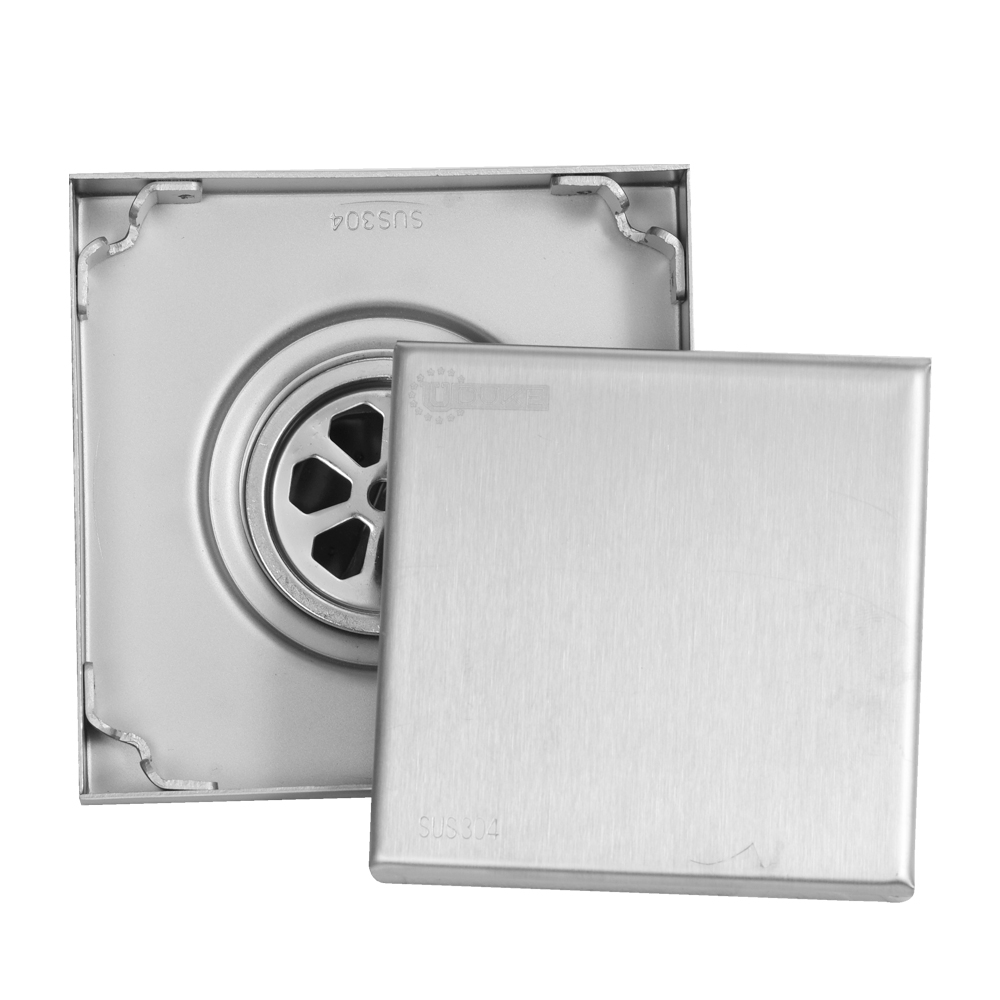 REJILLA SIFON PISO INVISIBLE  ACERO INOXIDABLE 10X10 UDUKE  (HT1582)