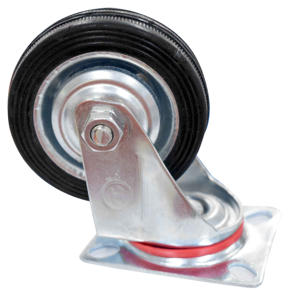 RODACHINES 3 PLANO NEGRO CAUCHO CON RIN 75MM 50KG (INDIVIDUAL) (HT40242)