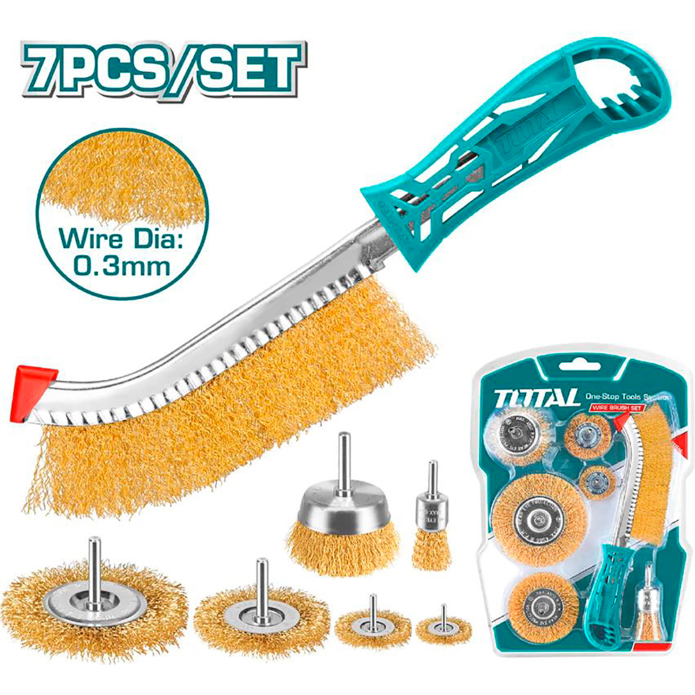 SET DE CEPILLOS DE ALAMBRE X 7PCS TOTAL (TAC310071)