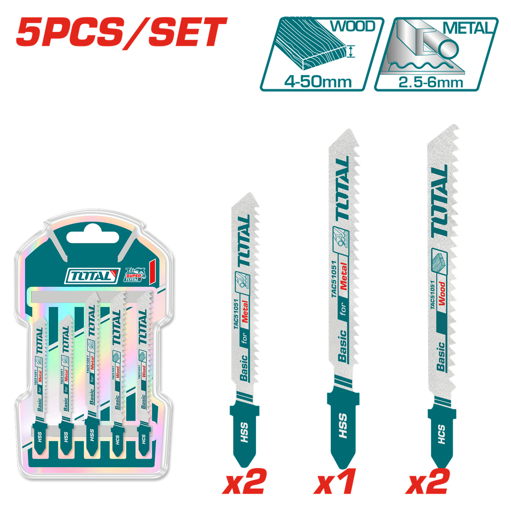 SET DE SEGUETA SIERRA SABLE X 5  PCS (TAC51051)