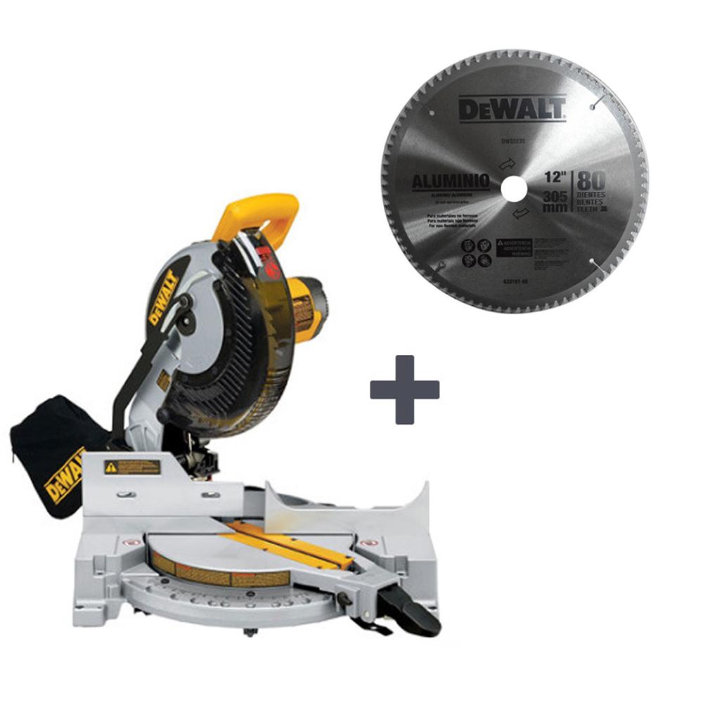 SIERRA ACOLILLADORA (INGLETEADORA) DEWALT  10 15 AMPS (DWS713-B3) + DISCO ALUMINO DEWALT