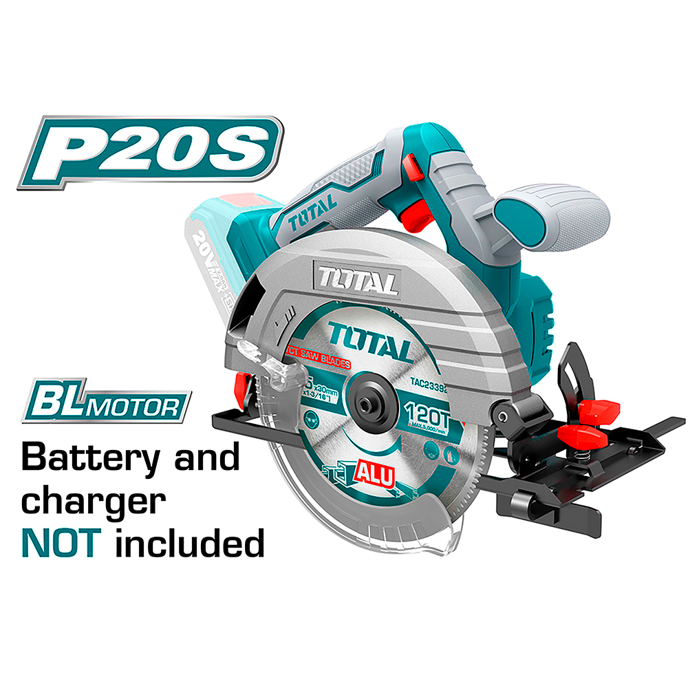 SIERRA CIRCULAR INALAMBRICA 6 1/2 INDUSTRIAL BATERIA Y CARGADOR NO INCLUIDO TOTAL (TSLI1651)