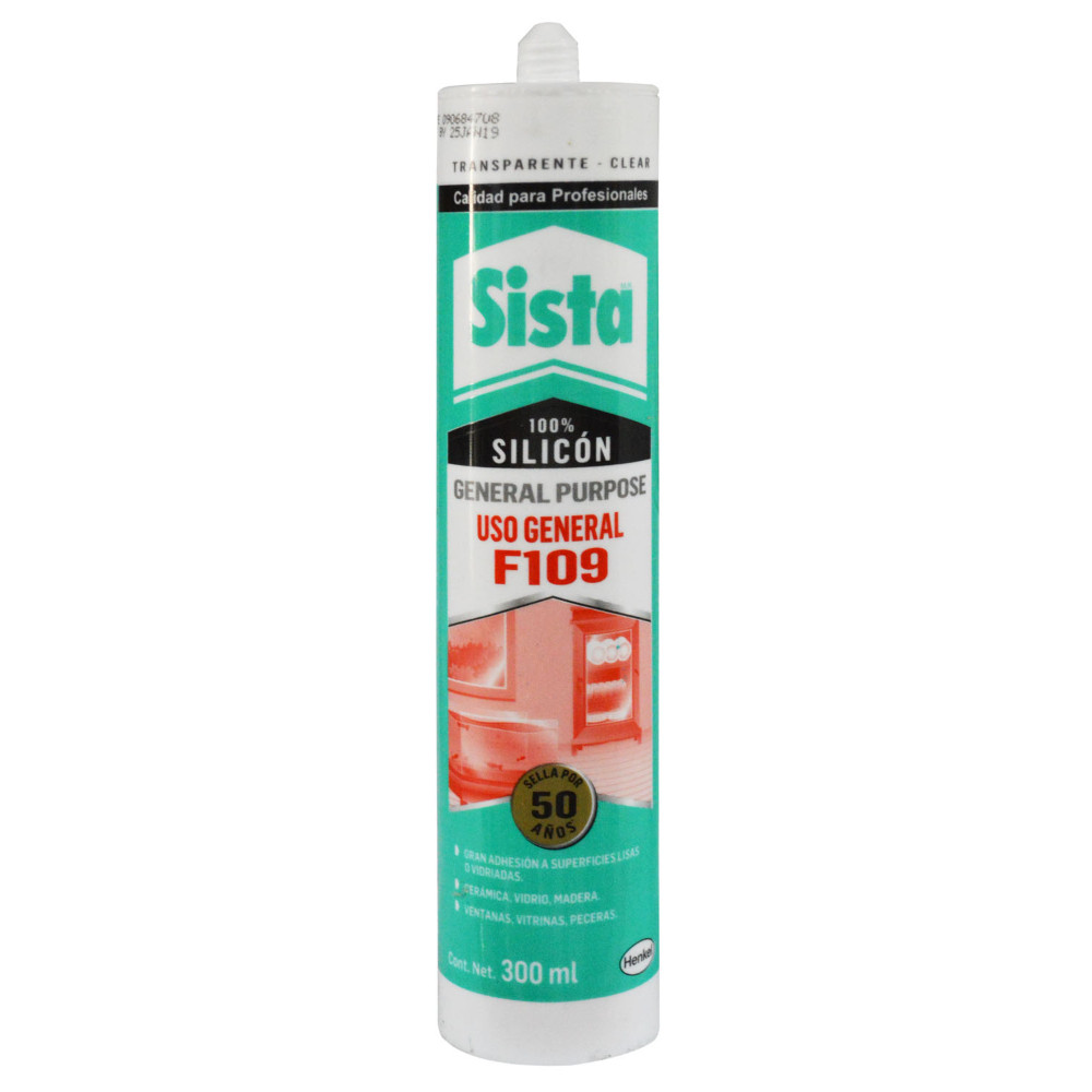 SILICONA TUBO SISTA USO GENERAL TRASPARENTE 300 ML(SL500) (FT109) (P/PECERA)(2677054)