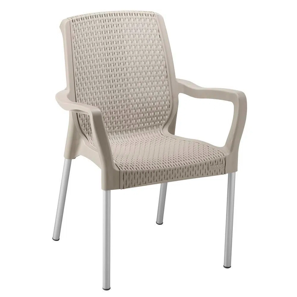 SILLA SHIA CON BRAZOS TAUPE RIMAX (9404)