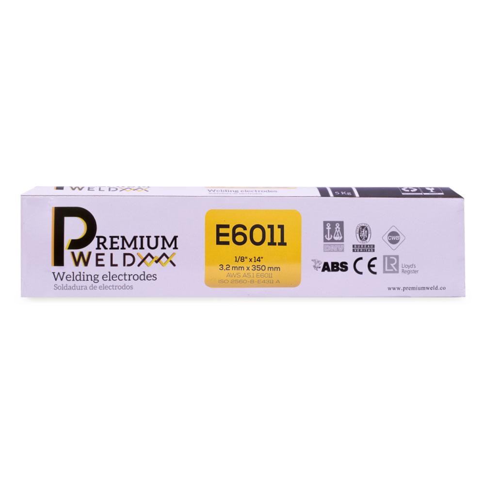 SOLDADURA DE ELECTRODO 6011 - 1/8 BLANCA PREMIUM WELD ( CAJA X 5 KLS)