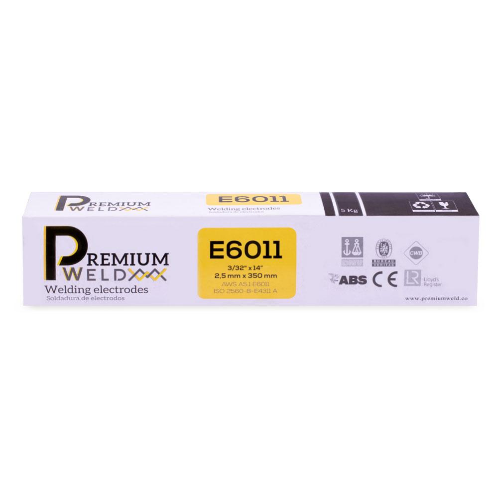 SOLDADURA DE ELECTRODO 6011 - 3/32 BLANCA PREMIUM WELD ( CAJA X 5 KLS)