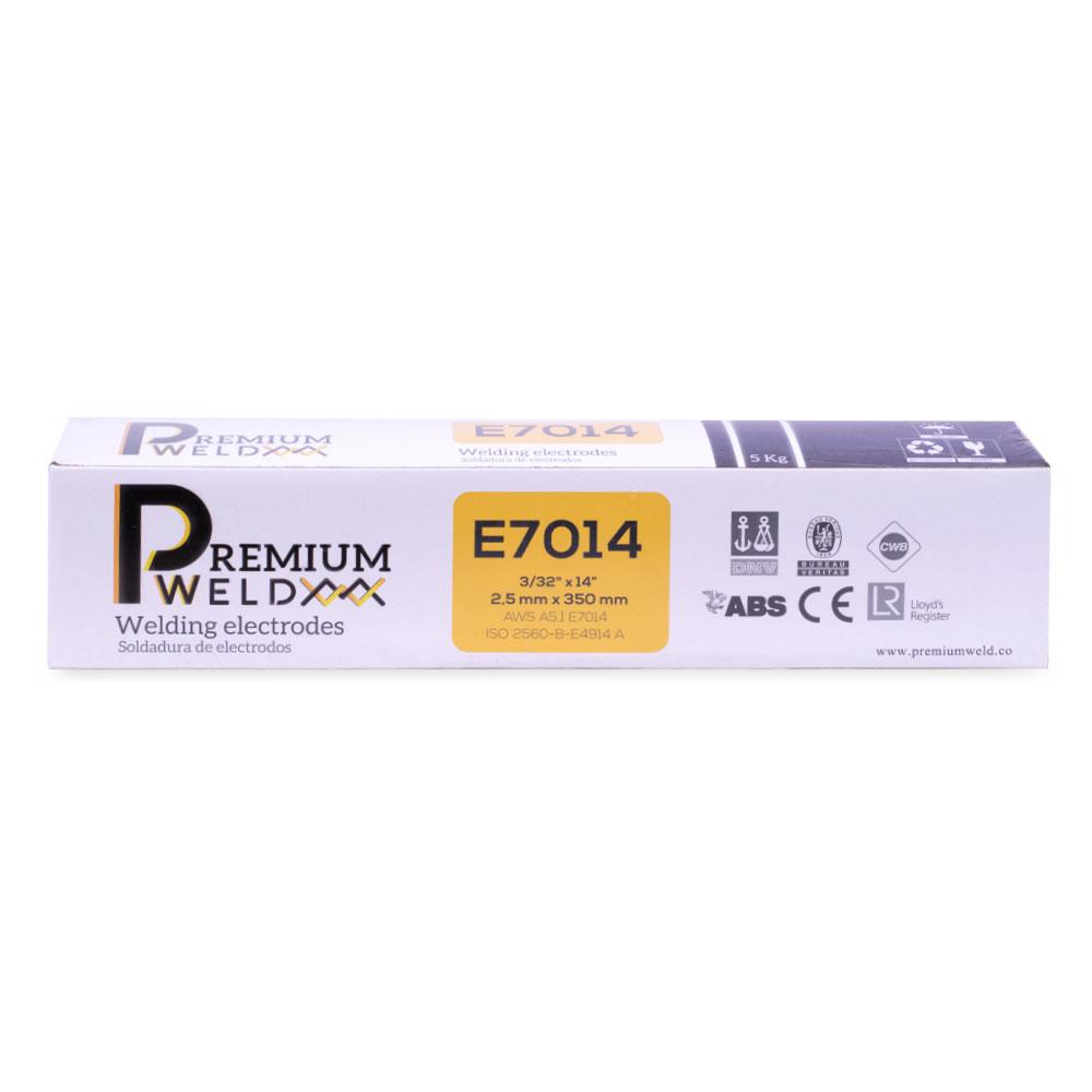 SOLDADURA DE ELECTRODO 7014 - 3/32 CAFE PREMIUM WELD ( CAJA X 5 KLS)