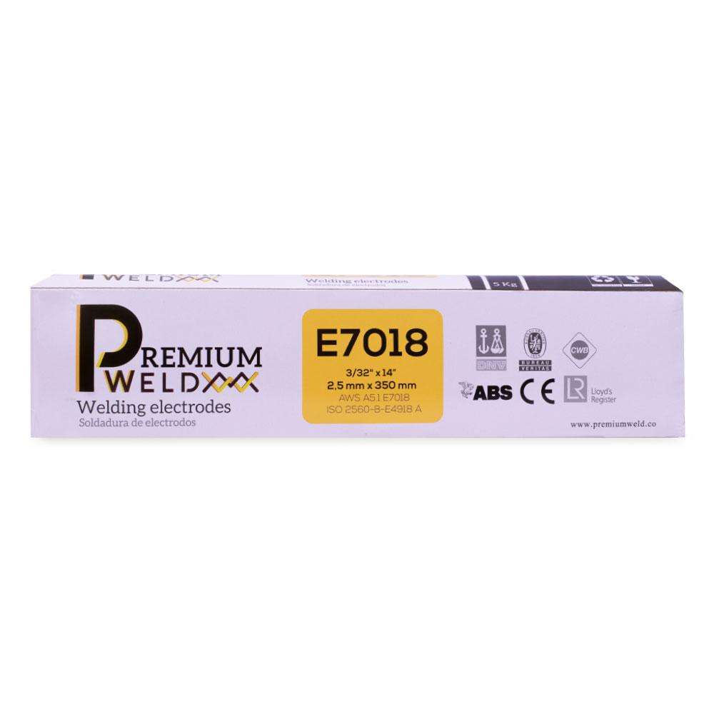 SOLDADURA DE ELECTRODO 7018 - 3/32 BLANCA PREMIUM WELD ( CAJA X 5 KLS)