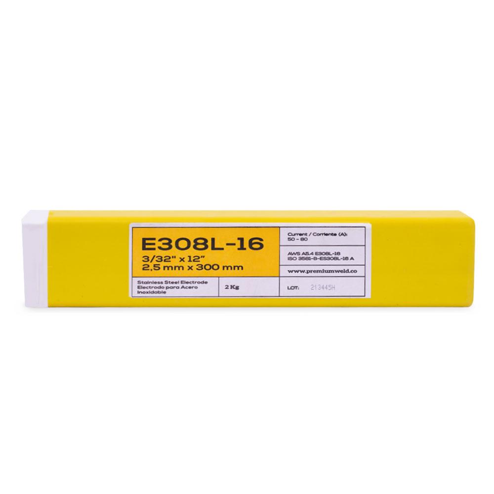SOLDADURA DE ELECTRODO ACERO INOXIDABLE 308L - 3/32 ROJA PREMIUM WELD ( CAJA X 2 KLS)