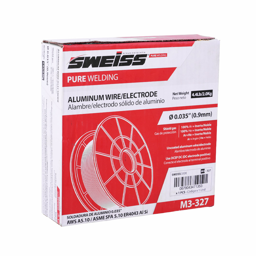 SOLDADURA MIG ALAMBRE ACERO AL CARBON  AWS ER4043 200MM 4.4LB 2KG SWEISS (0.035/0.9MM) (M3-327)