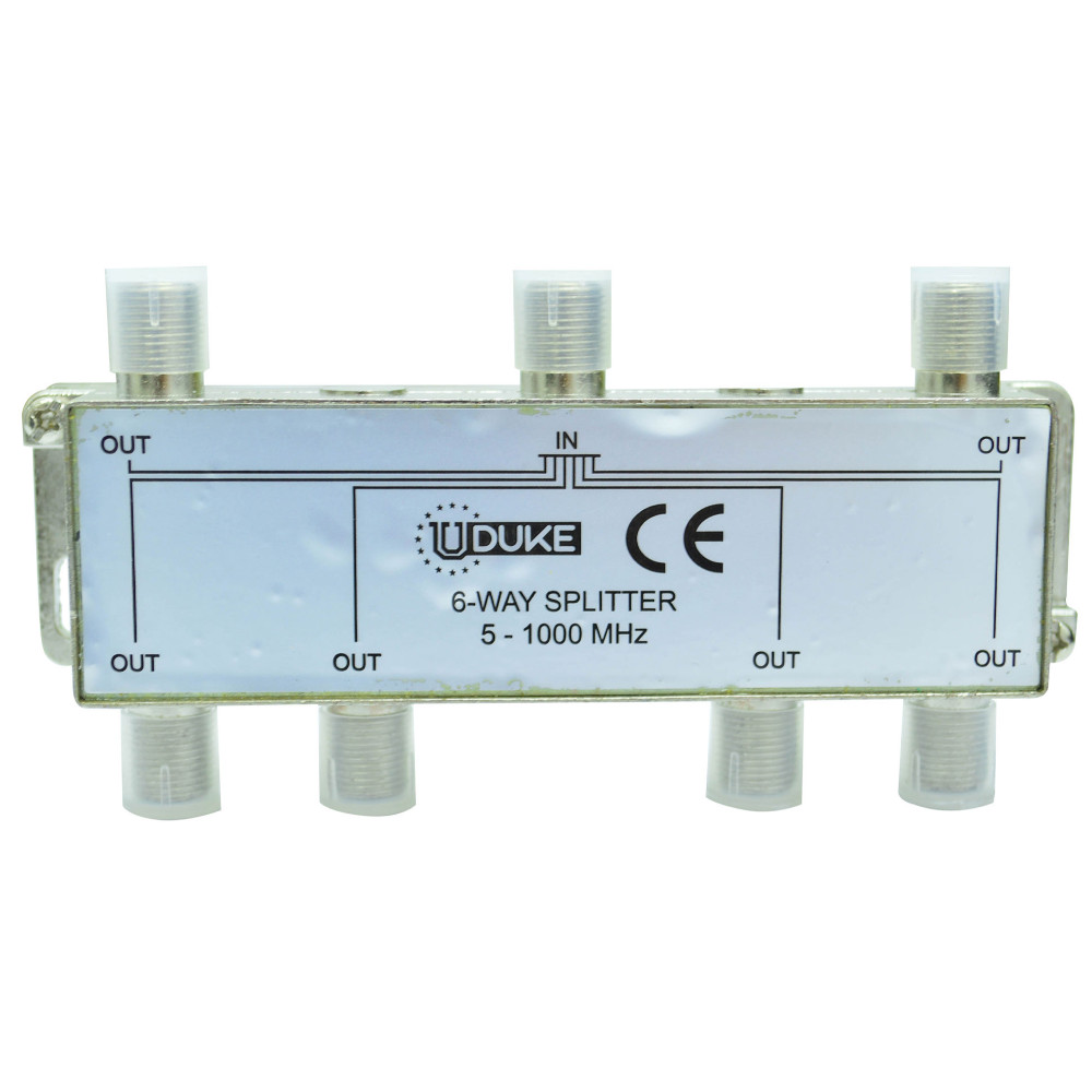 SPLITTER TV FINO X 6 SALIDAS UDUKE (5-1000 MHZ) (HT30290)(HT90152)