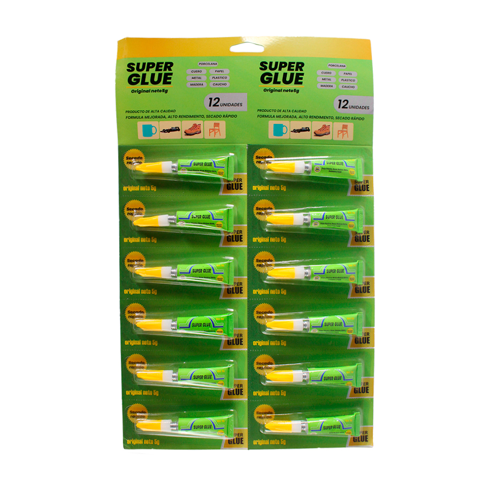 SUPER GLUE CARTON VERDE X 12 UNIDADES (3 GRS) (PAC30043A-1339)