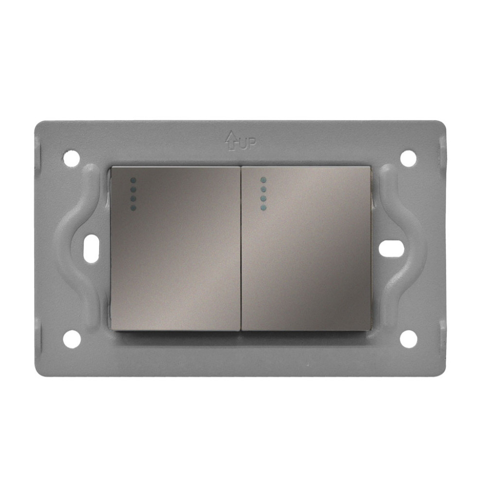 SWICHE DOBLE LUXOR GRIS INTERCAMBIABLE SIN TAPA DUKE ENERGY (V3-007)
