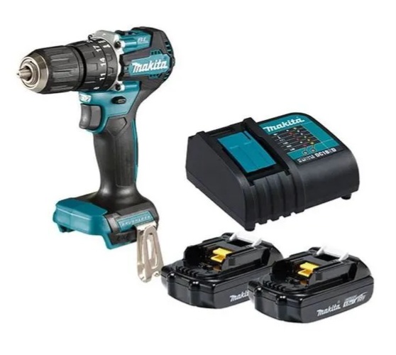 TALADRO ATORNILLADOR PERCUTOR RECARGABLE MAKITA 2 BATERIA 1.5AH 1/218V (DHP487SYX2)