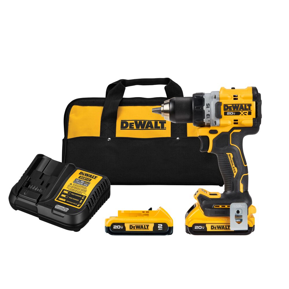 TALADRO ATORNILLADOR RECARGABLE DEWALT 2 BATERIAS 2AH 1/2  20V COMPACTO PREMIUM (DCD800D2-B3)