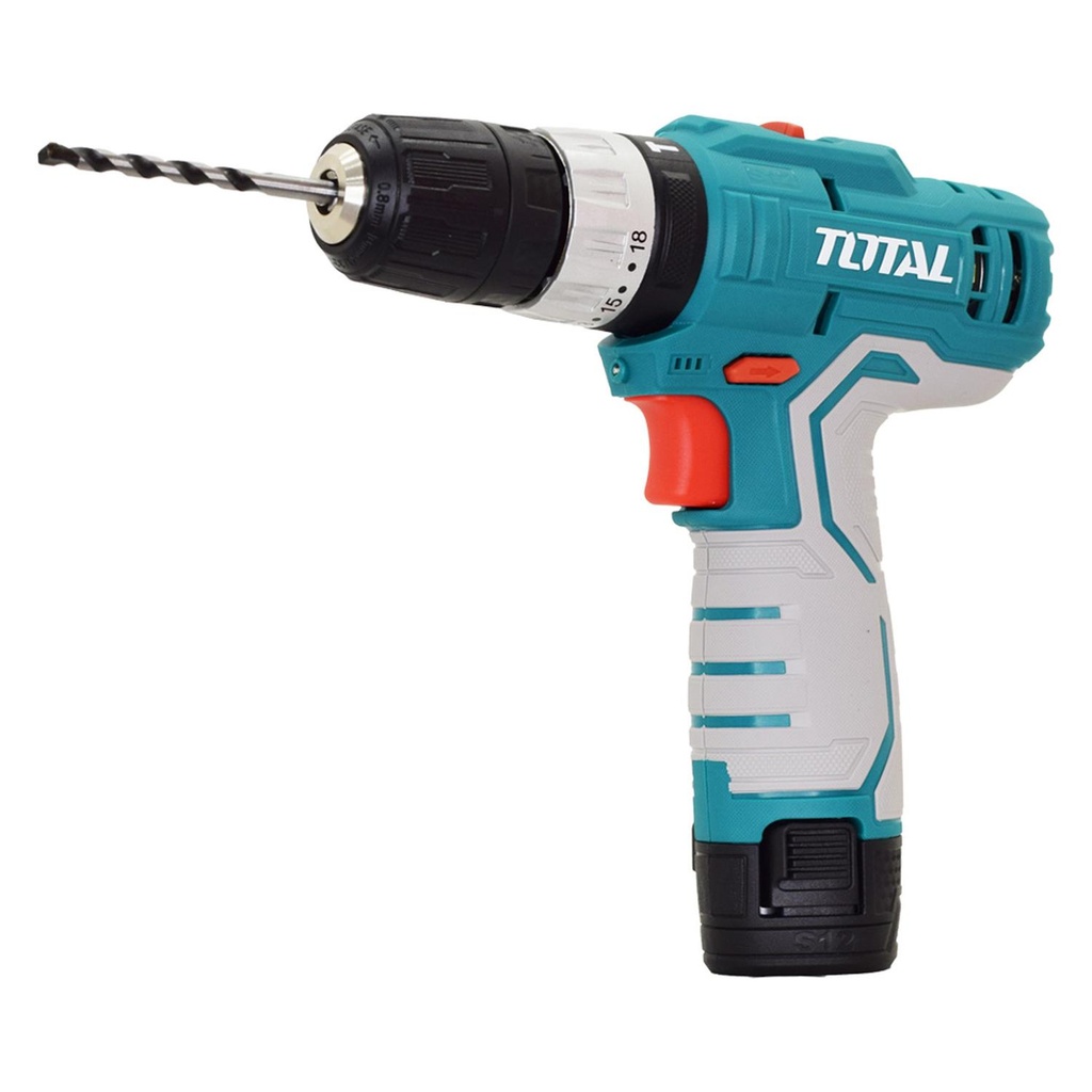 TALADRO DE IMPACTO INALAMBRICO 3/8" 12V INCLUYE 2 BATERIA DE 1.5AH, CARGADOR,1 PUNTA CRV 65MM,3 BROCAS CONCRETO TOTAL (UTIDLI12201)