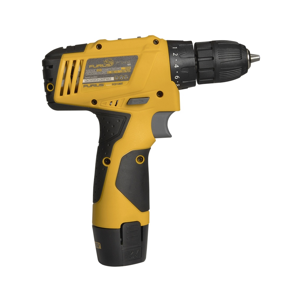 TALADRO INALAMBRICO 3/8 12V BATERIA Y CARGADOR INCLUIDO FURIUS (FCD12)