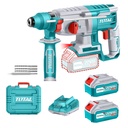TALADRO ROTOMARTILLO 20V SDS PLUS 2,5 JULES INCLUYE 2 BATERIAS Y 1 CARGADOR SUPER TOTAL (UTRHLI202287)