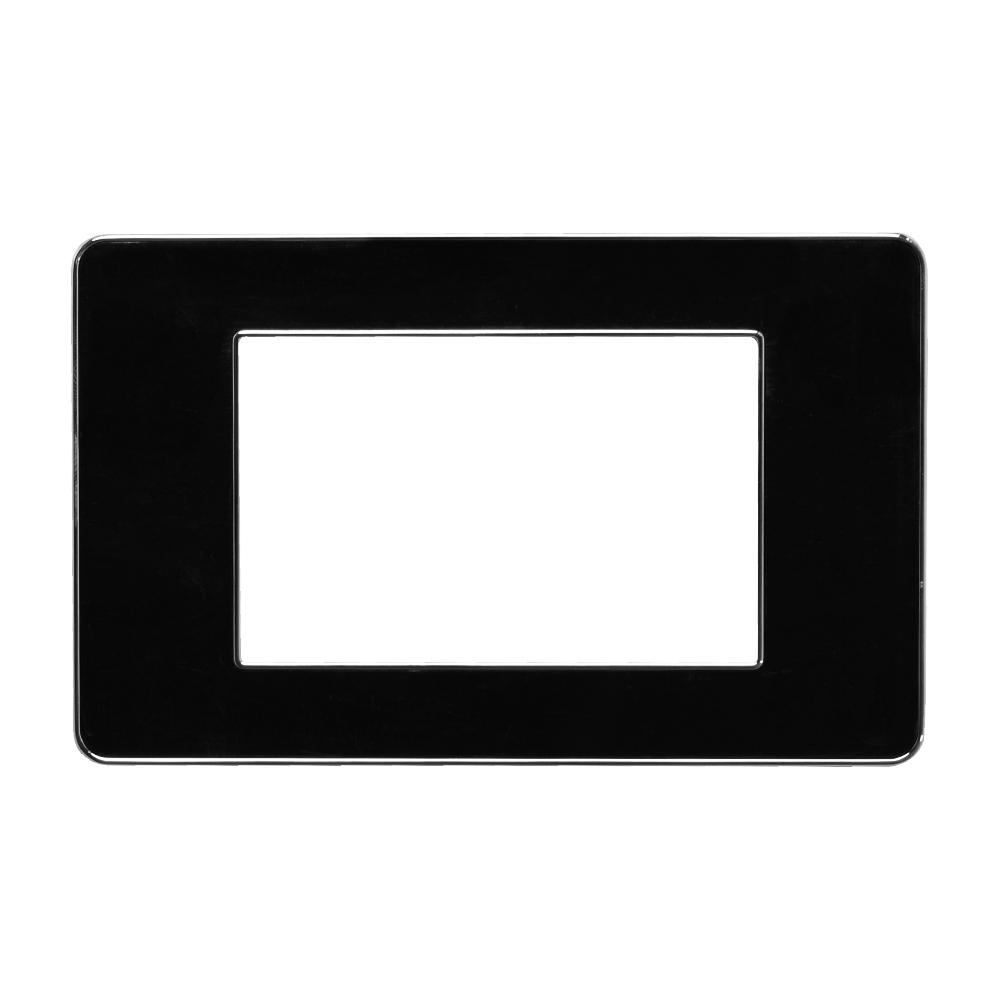 TAPA LUXOR NEGRA BRILLANTE Y BORDE CROMADO (V3-02AN)