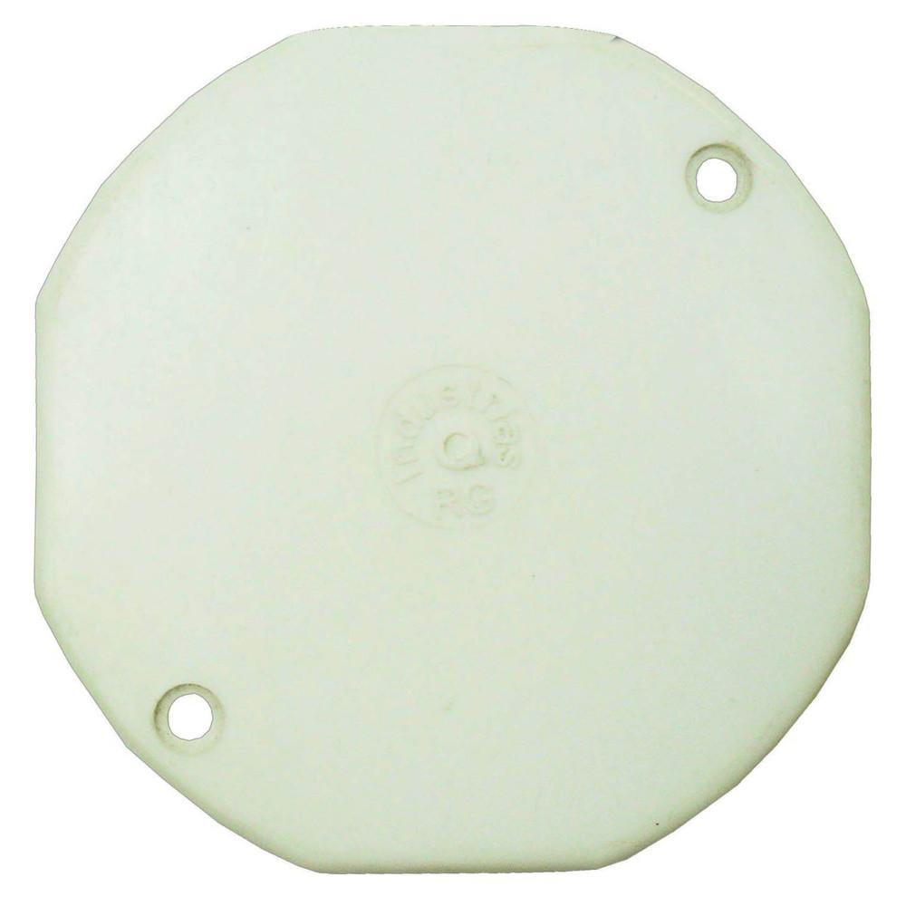 TAPA PLASTICA OCTAGONAL BLANCA R/G