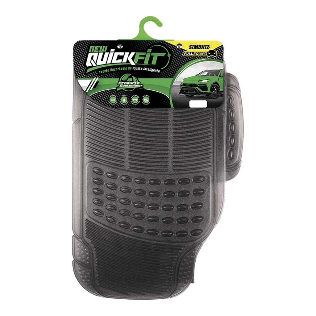 TAPETE PARA AUTO PVC QUICK FIT UNIVERSAL TKC T/PESADO X3 CRISTAL HUMO (206235)