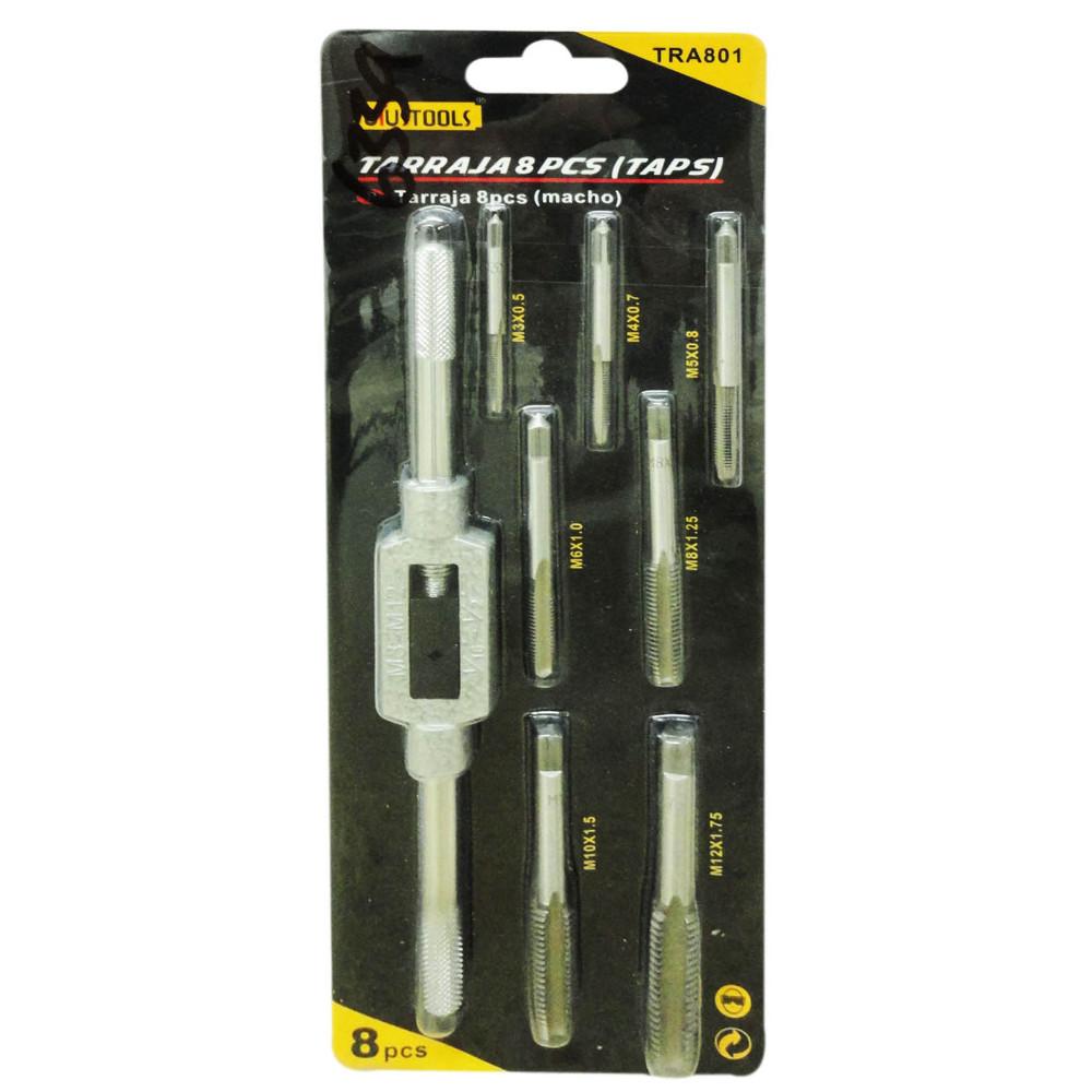 TARRAJA  MACHUELO X 8 PCS MACHO (TRA801)