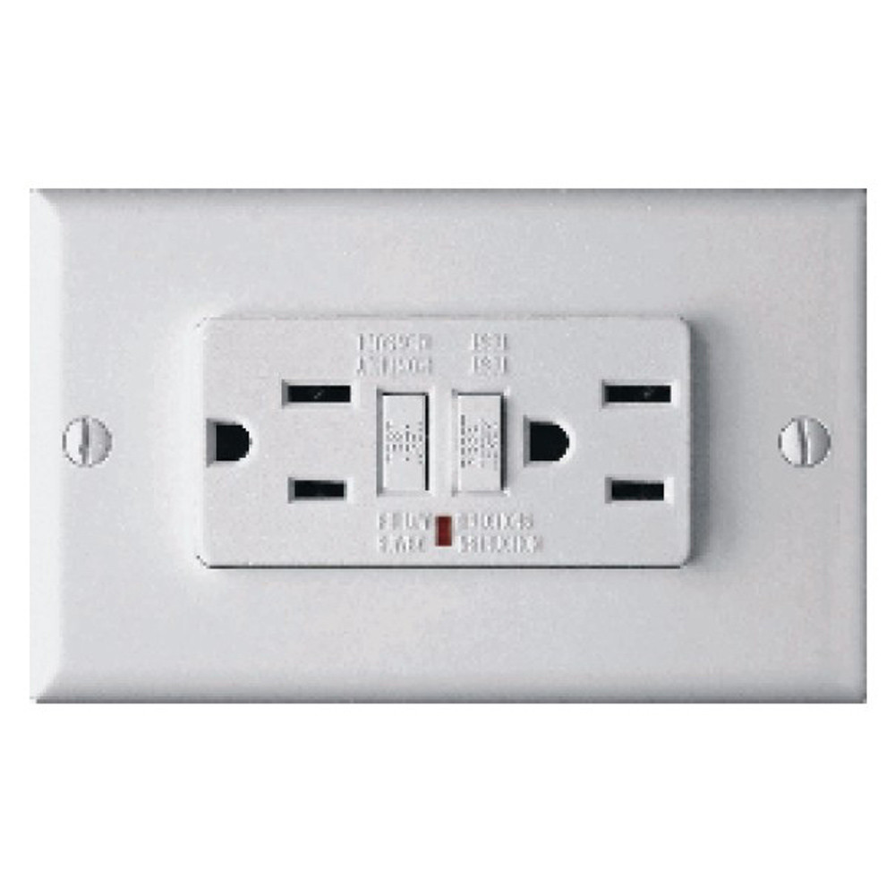 TOMA DOBLE CON PROTECCION GFCI PARA HUMEDAD GS13 (HT20640-HT20679)(GFCI GLX-15A