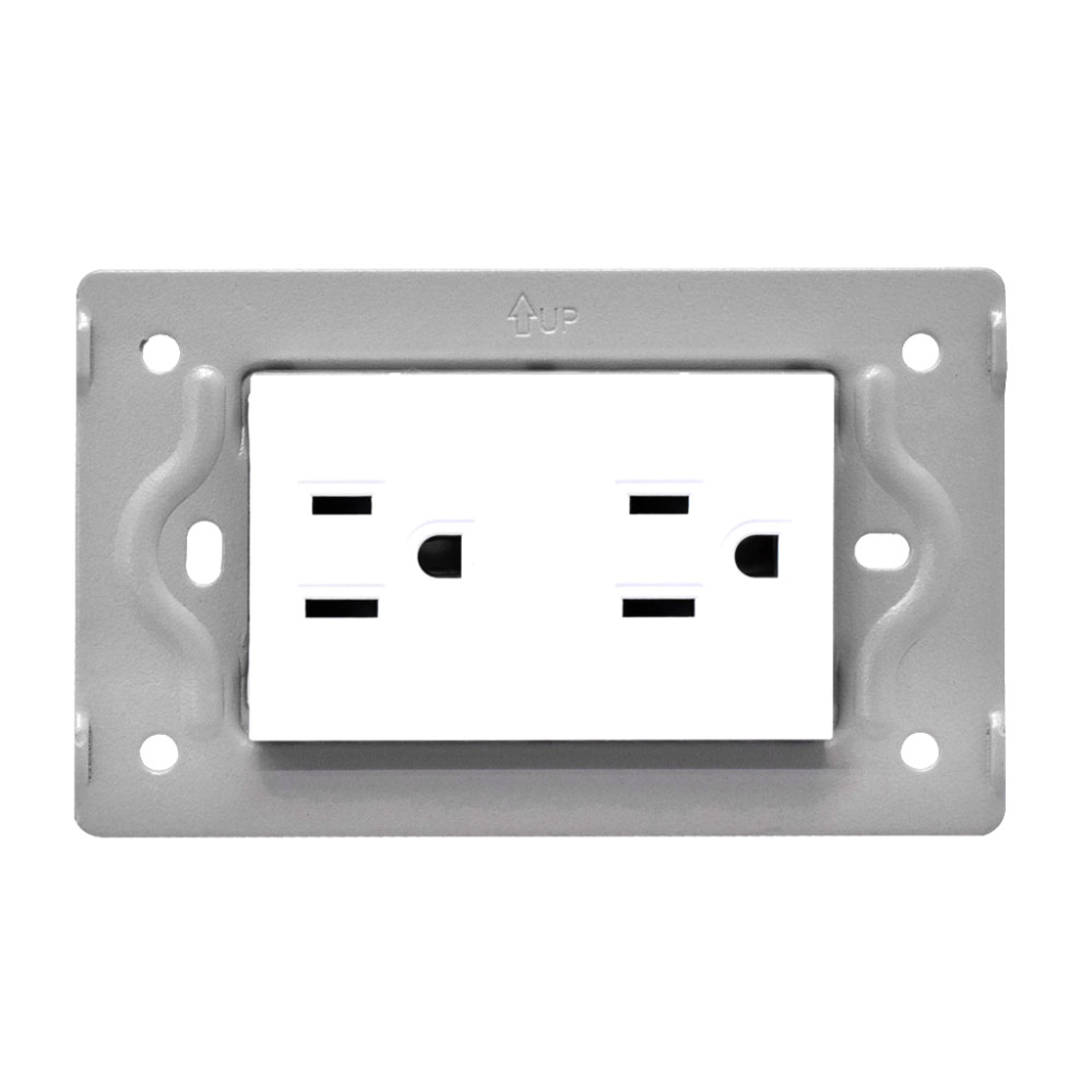 TOMA DOBLE LUXOR BLANCA INTERCAMBIABLE SIN TAPA DUKE ENERGY (V9-014)