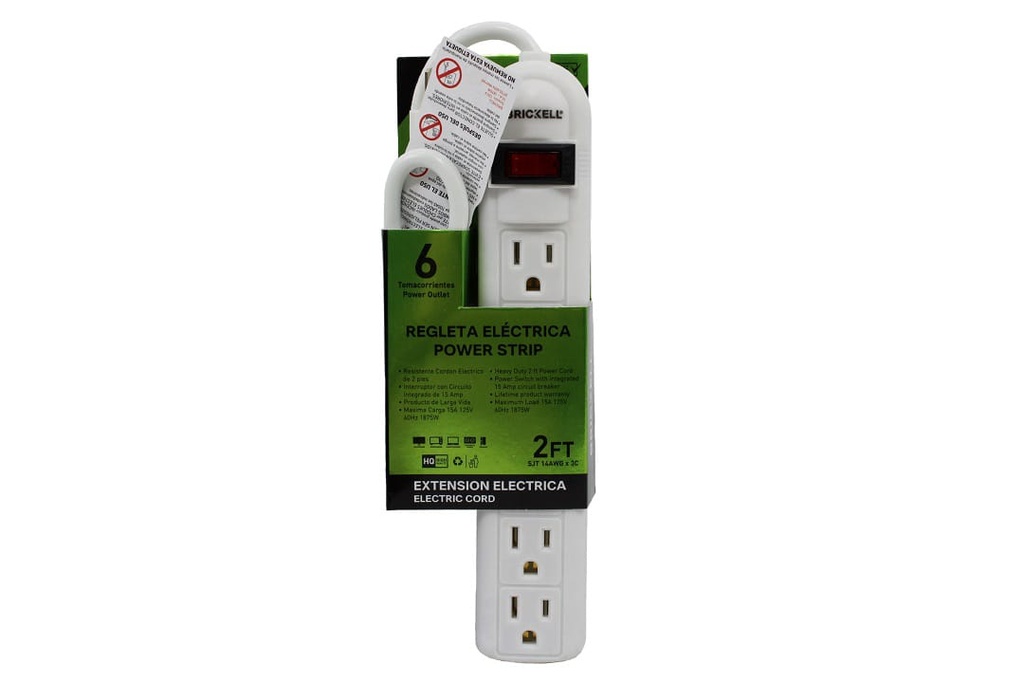 TOMA MULTIPLE BRICKELL X 6 CON CABLE 60CM (RETIE-SP) (SB-013)