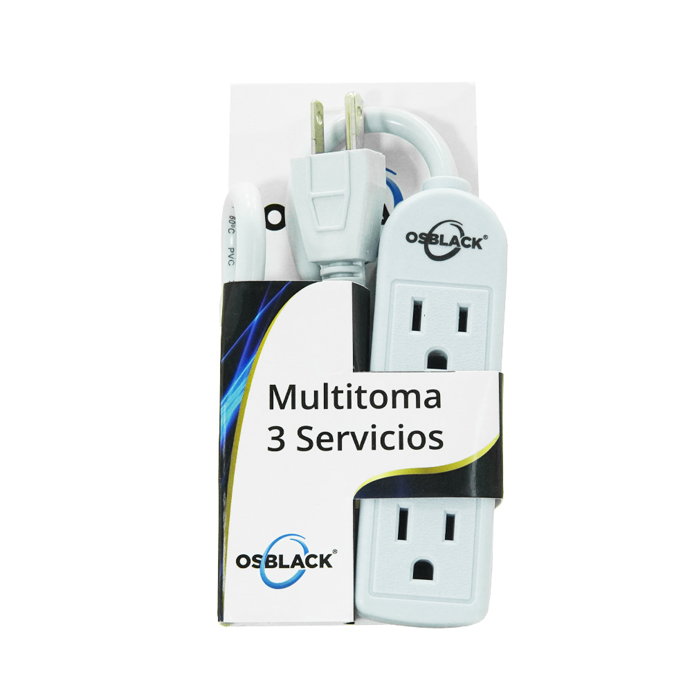 TOMA MULTIPLE ELECTRIC X 3 SALIDAS 60CM CABLE (U63-1)