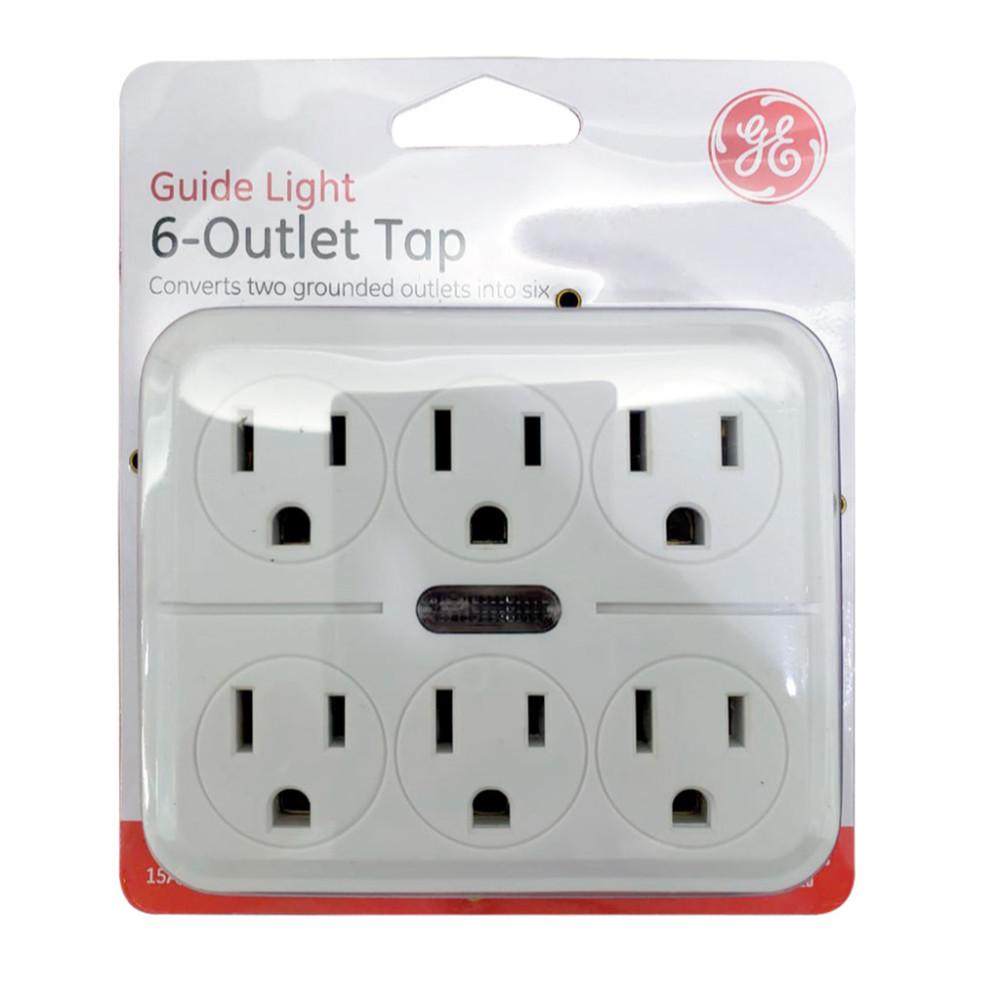 TOMA MULTIPLE X 6 PARA TOMA DOBLE GENERAL ELECTRIC 15A / 1875W (GE14470)