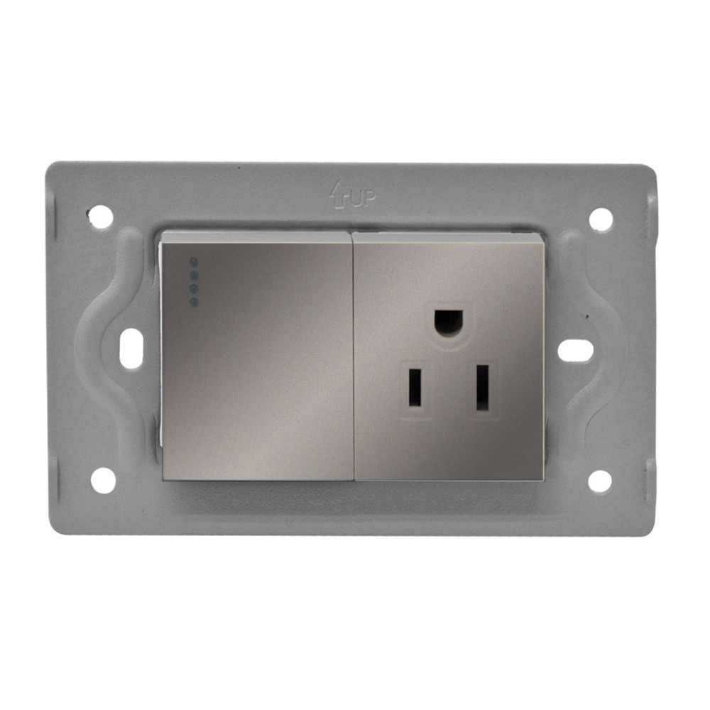 TOMA SWICHE LUXOR GRIS INTERCAMBIABLE SIN TAPA DUKE ENERGY (V3-018)