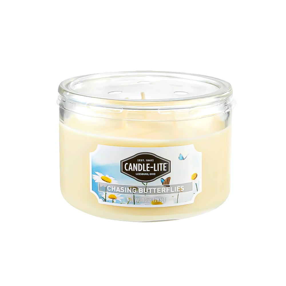 VELA 10 OZ TRES MECHAS CHASING BUTTERFLIES CANDLE LITE (1879354)