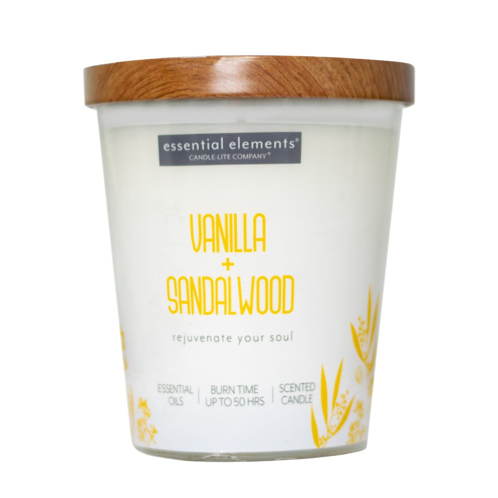 VELA 9 OZ ESSENTIAL ELEMENTS VANILLA & SANDALWOOD CANDLE LITE (4471344)