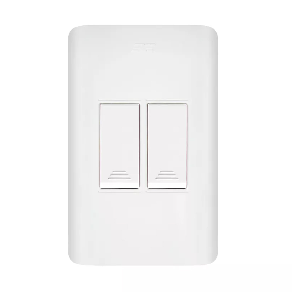 LINEA AVE  BLANCA INCRUSTRAR SWICHE  DOBLE (15011)