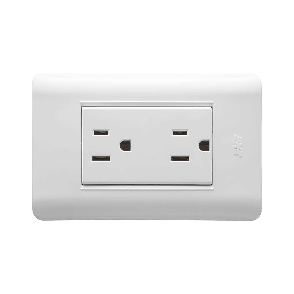 LINEA AVE  BLANCA INCRUSTRAR TOMA DOBLE (15066N)