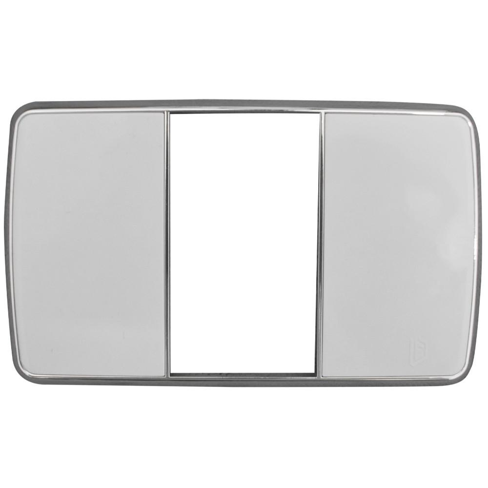 LINEA FUTURA BLANCA INCRUSTAR TAPA SENCILLA BLANCA Y BORDE CROMADO DUKE ENERGY (V16-01P)