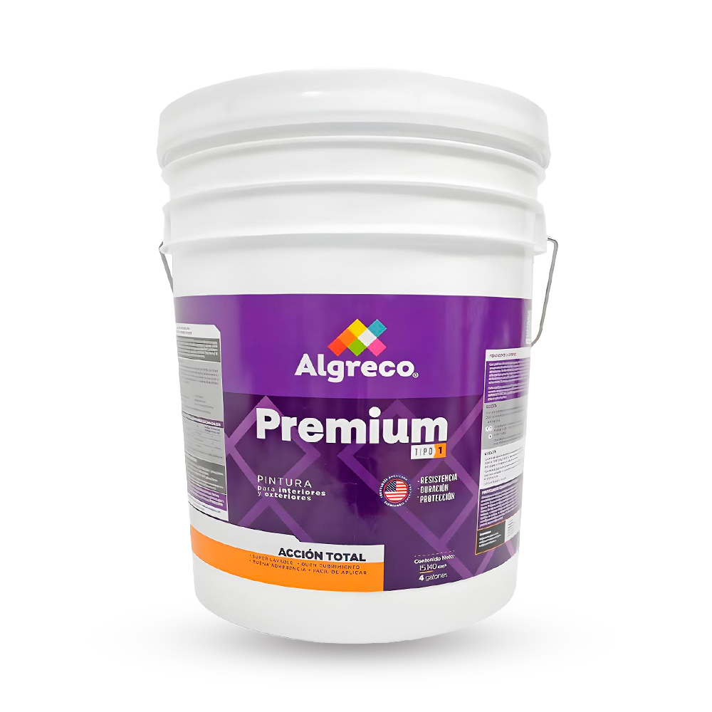 PINTURA VINILO PREMIUM TIPO 1 BLANCO 4 GALONES ALGRECO (99400104)