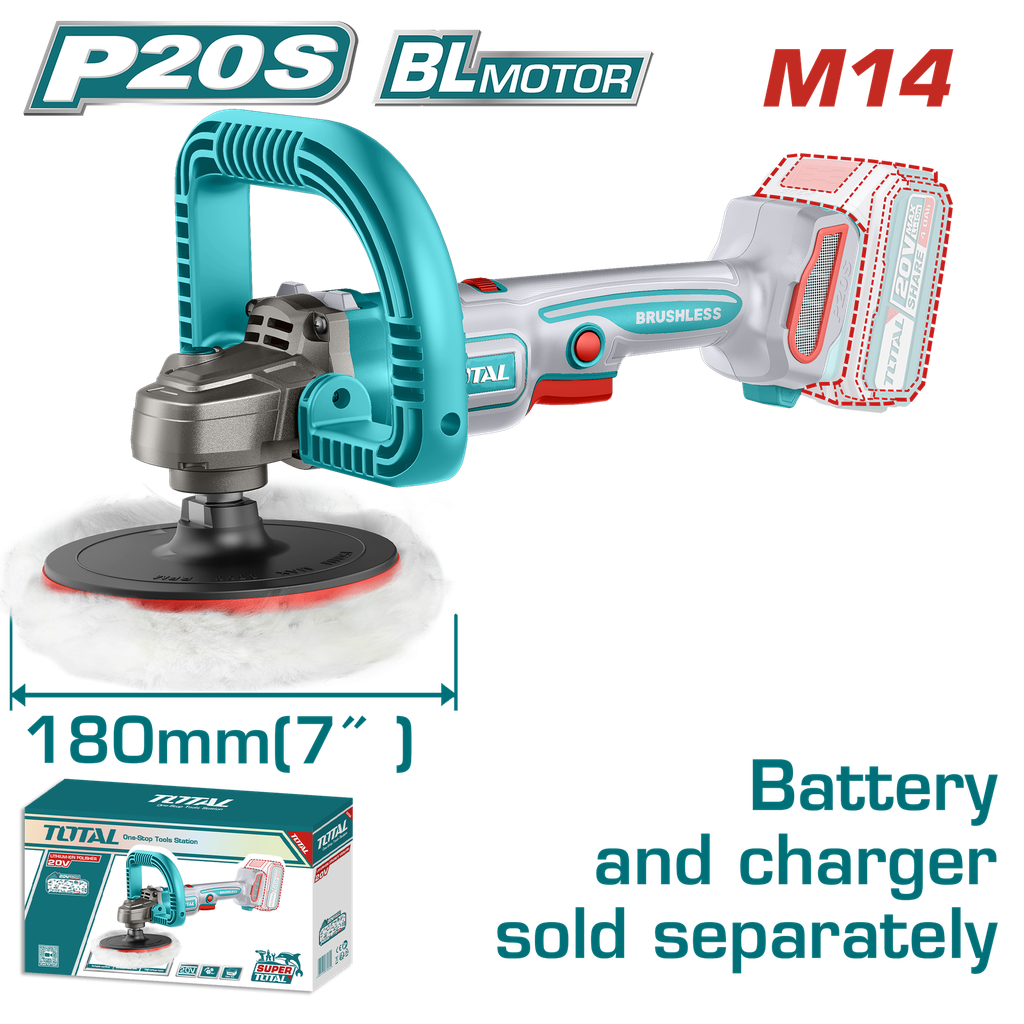 POLICHADORA INALAMBRICA 7" INDUSTRIAL 20V BATERIA Y CARGADOR NO INCLUIDO V/VARIABLE INDUSTRIAL SUPER TOTAL (TAPLI2018)