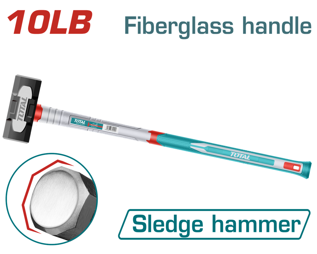 PORRA 10 LB HIERRO MANGO FIBRA DE VIDRIO SUPER TOTAL (THSM61498)