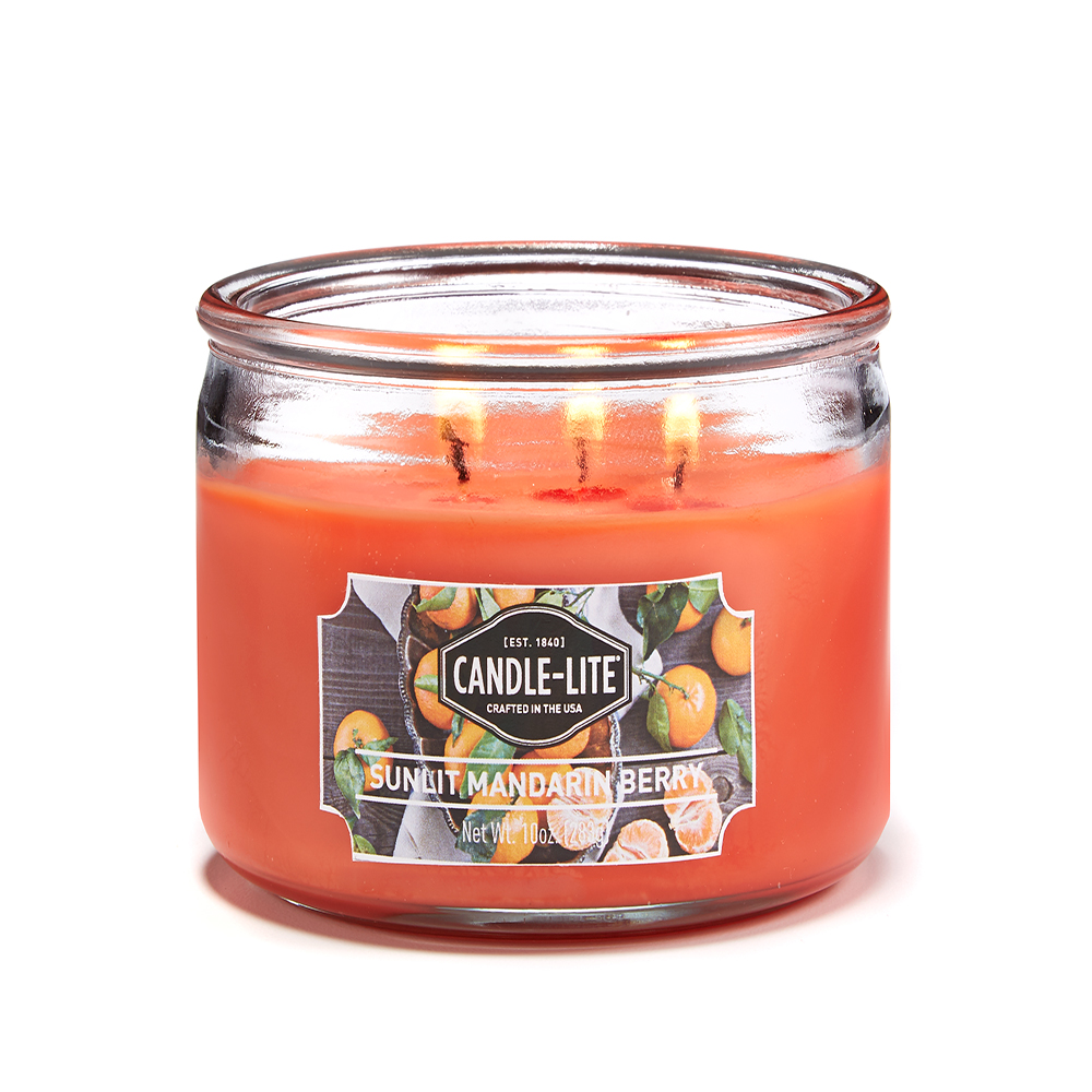 VELA 10 OZ TRES MECHAS SUNLIT MANDARIN BERRY CANDLE LITE (1879271)