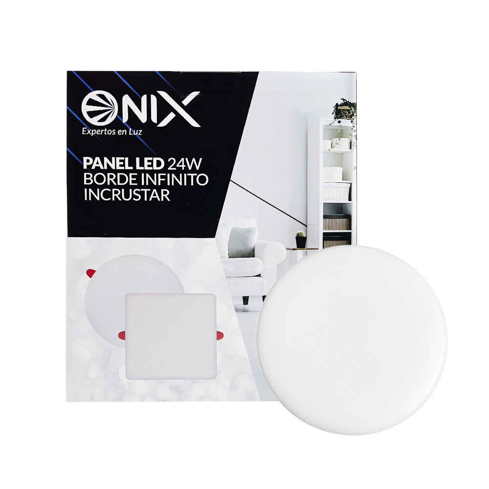 PANEL LED 24W REDONDO INCRUSTAR SIN MARCO LUZ DIA 6500K ONIX (ZFR508)