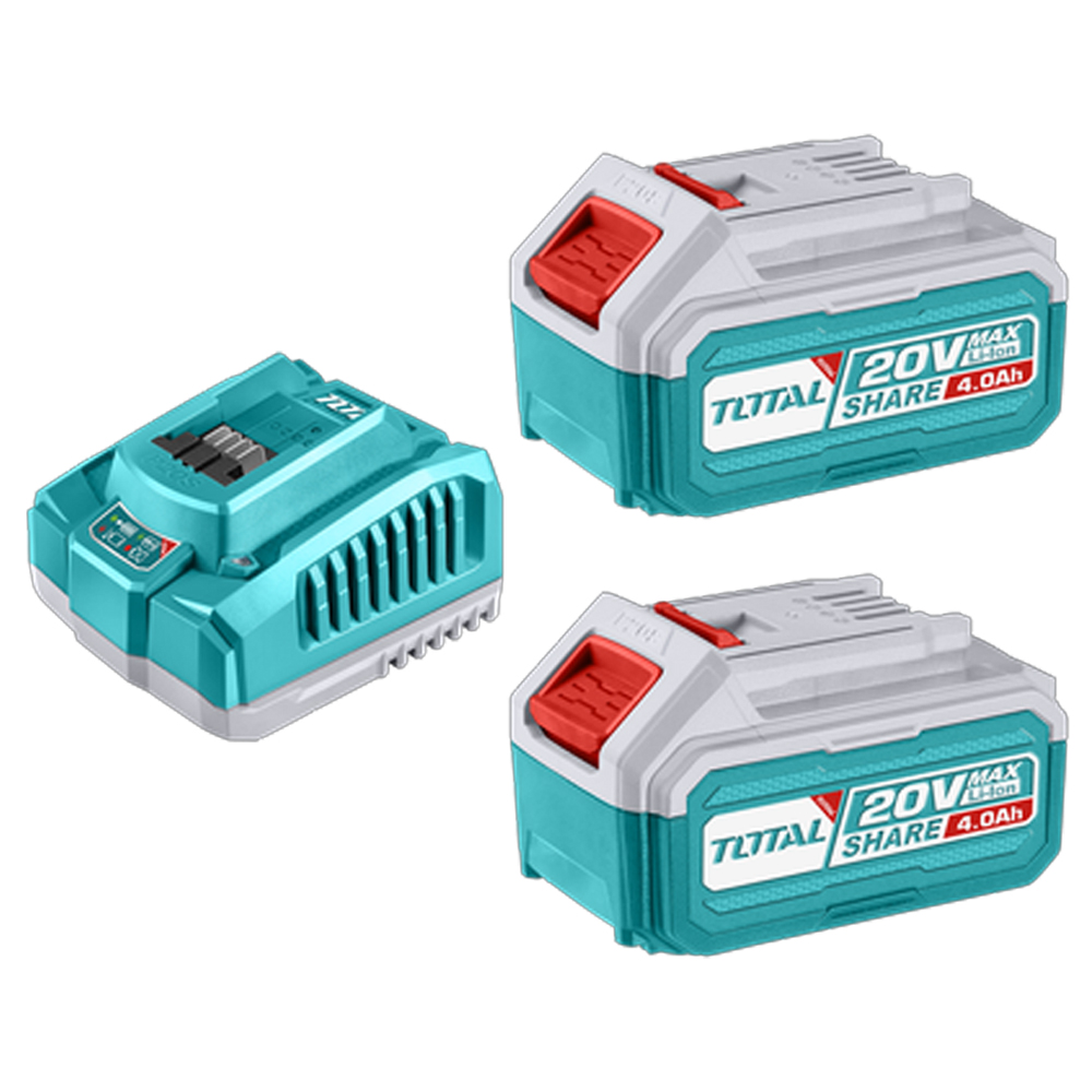 KIT DE 2 BATERIAS 4.0AH + CARGADOR DE 20V INDUSTRIAL SUPER TOTAL (UTFBCPK1424)