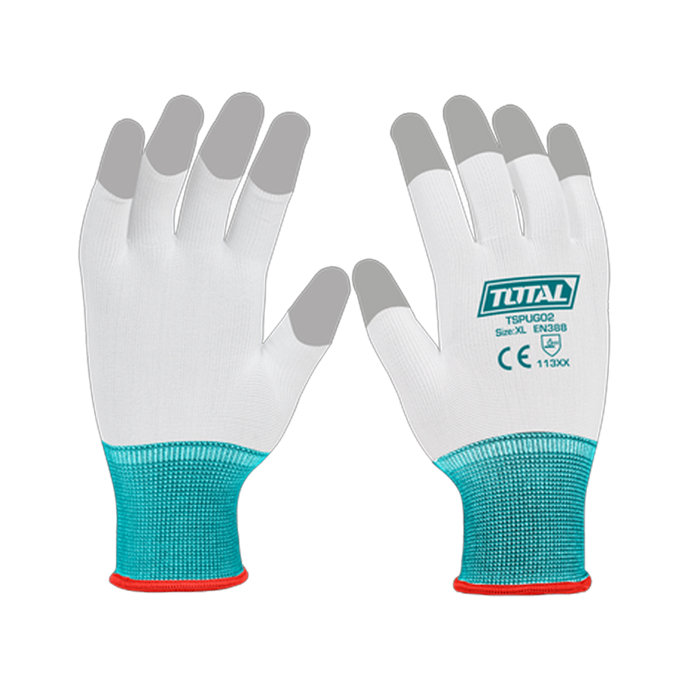 GUANTE POLYESTER CON RECUBRIMIENTO DE PU SUPER TOTAL (TSPUG02)