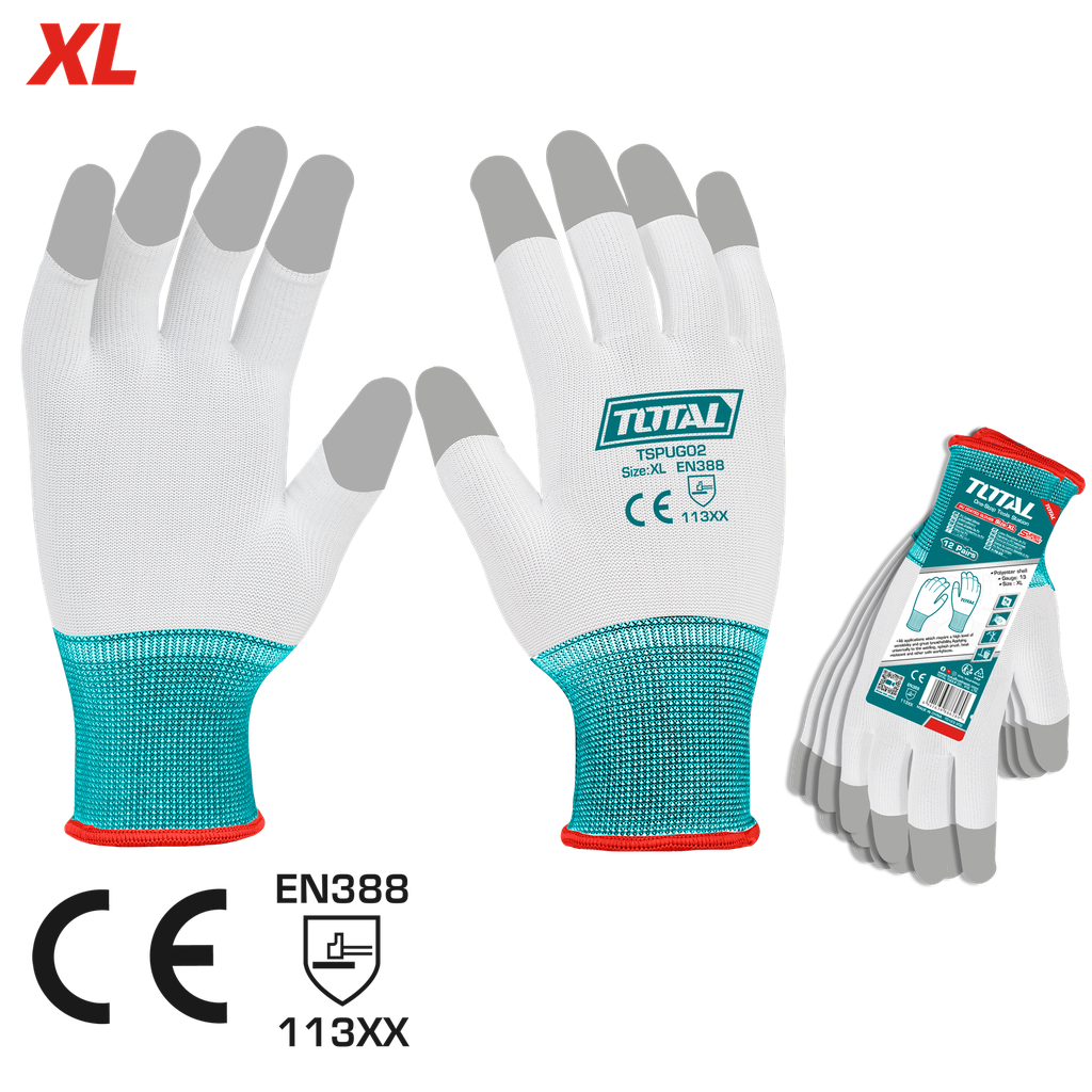 GUANTE POLYESTER XL CON RECUBRIMIENTO DE PU SUPER TOTAL (TSPUG02)