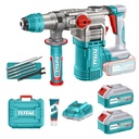 TALADRO ROTOMARTILLO SDS PLUS  4.5 JULES INCLYE  2 BATERIAS 5.0 AH, 1 CARGADOR  Y ACCESORIOS INDUSTRIAL SUPER TOTAL (UTRHLI202885)