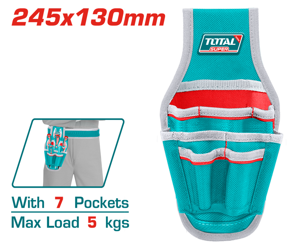 PORTA HERRAMIENTA DE 7 BOLSILLOS CAPACIDAD MAXIMA 5KG TOTAL (THT16P40125)