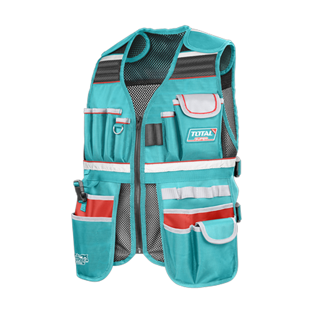 CHALECO PORTA  HERRAMIENTA DE 17 BOLSILLOS INDUSTRIAL CAPACIDAD MAXIMA 3KG SUPER TOTAL (TTVT16025)
