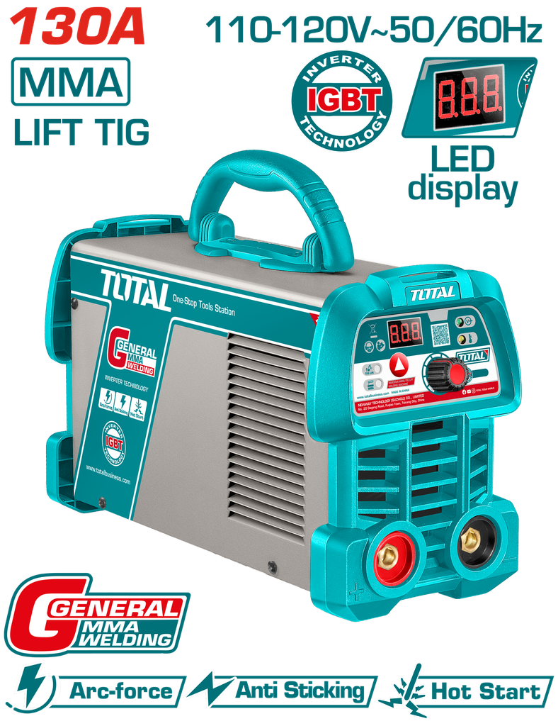 SOLDADOR INVERSOR DIGITAL 130A (MMA-LIFT TIG) 110-120V SUPER TOTAL (UTW213059)